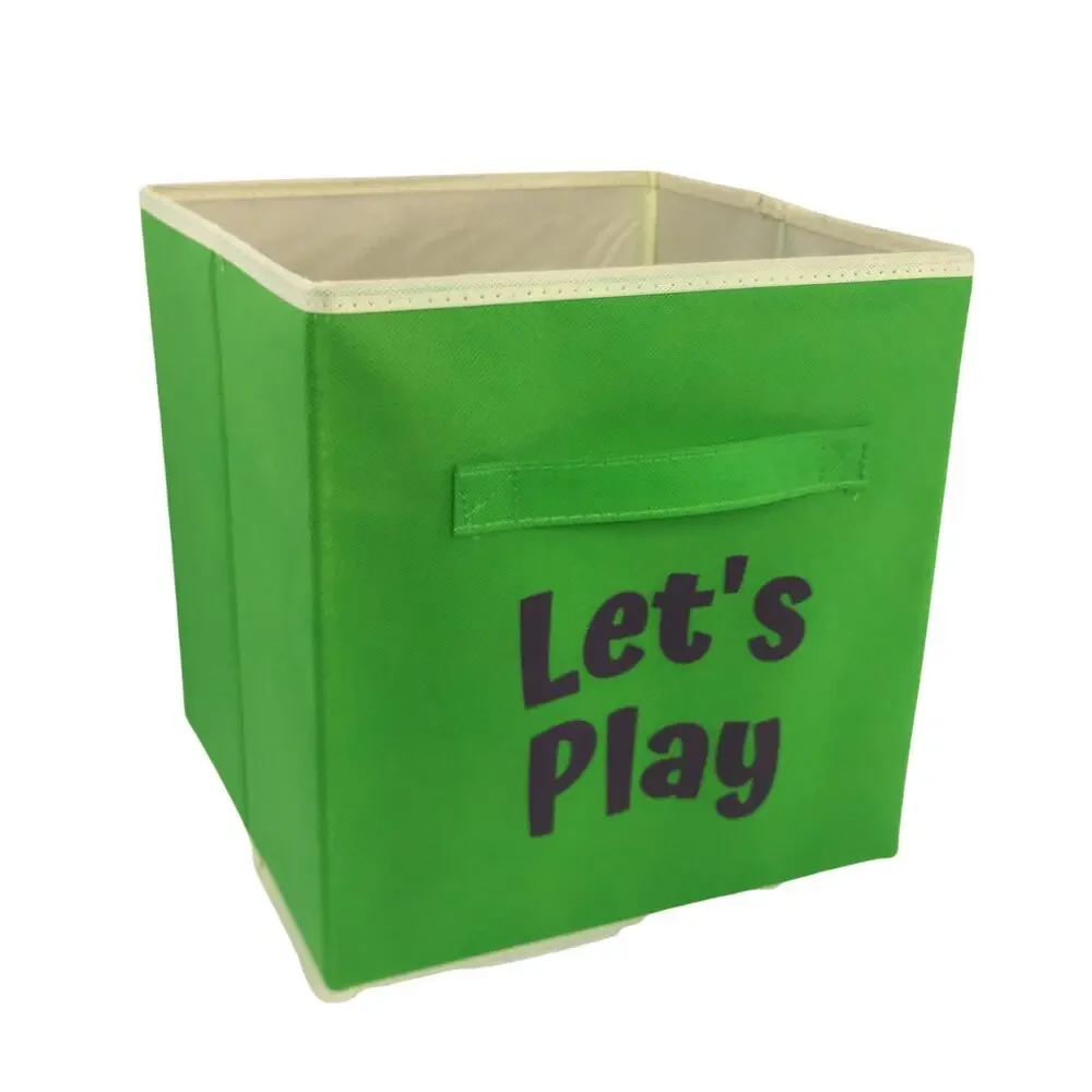 Let’s Play Green Fabric Storage Cube 11 Inch Toy Bin Kids Room Nursery New